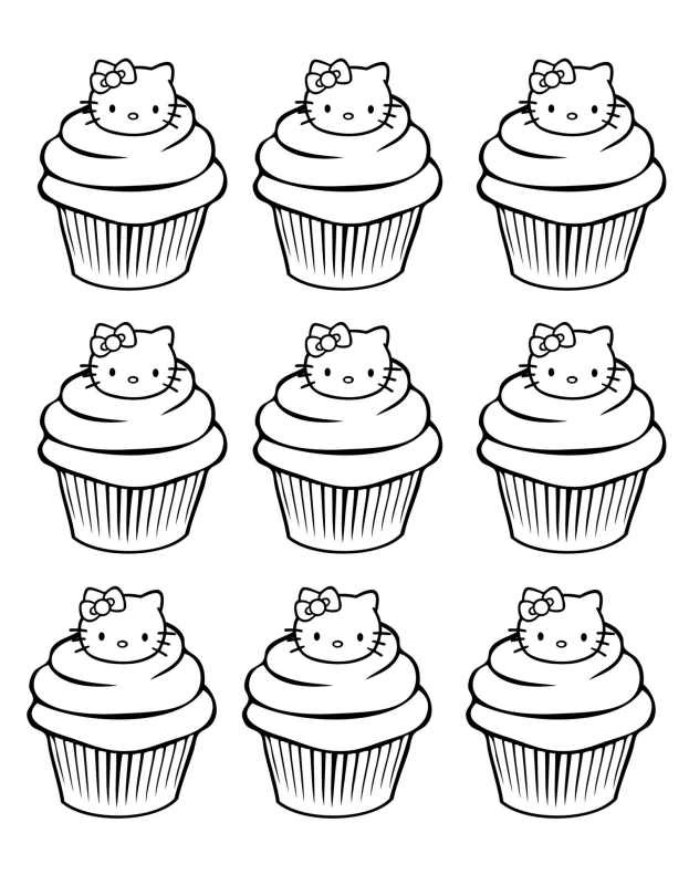 Kolorowanka muffinki Hello Kitty